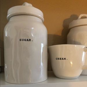 Rae Dunn Typewriter Canister and Cream